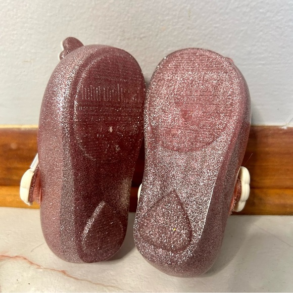 Mini Melissa Pink Glitter Unicorn Shoes Girls Size 5 Sandals - Picture 7 of 9